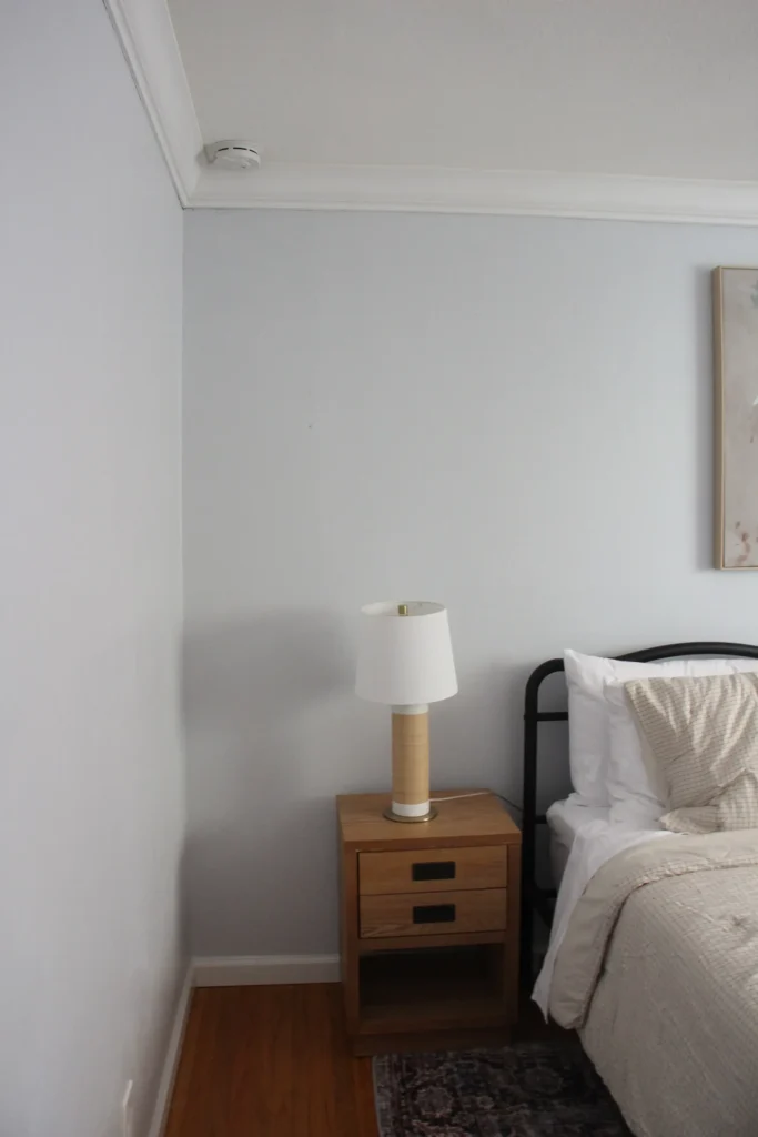 Fresh paint on Airbnb bedroom wall in Chico, CA