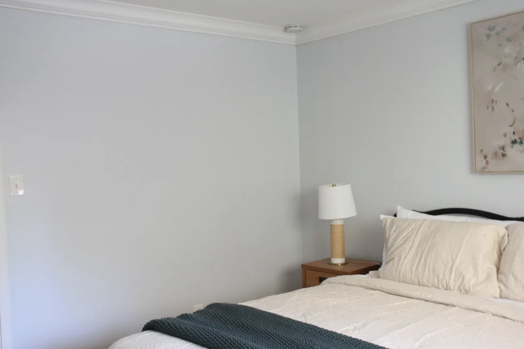 Freshly painted bedroom wall in Chico, CA home